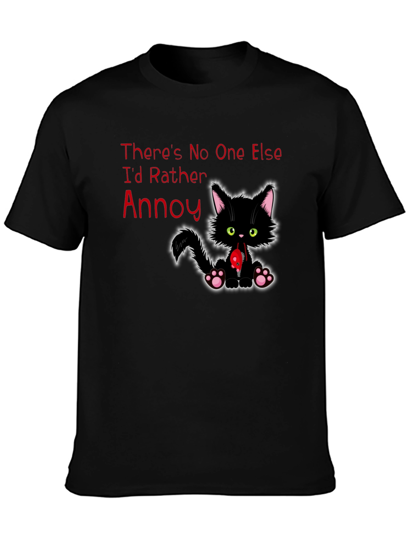 Annoy Cat Black T-Shirt Funny Graphic Tee