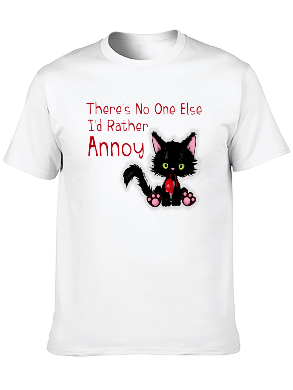 Annoy Cat Black T-Shirt Funny Graphic Tee