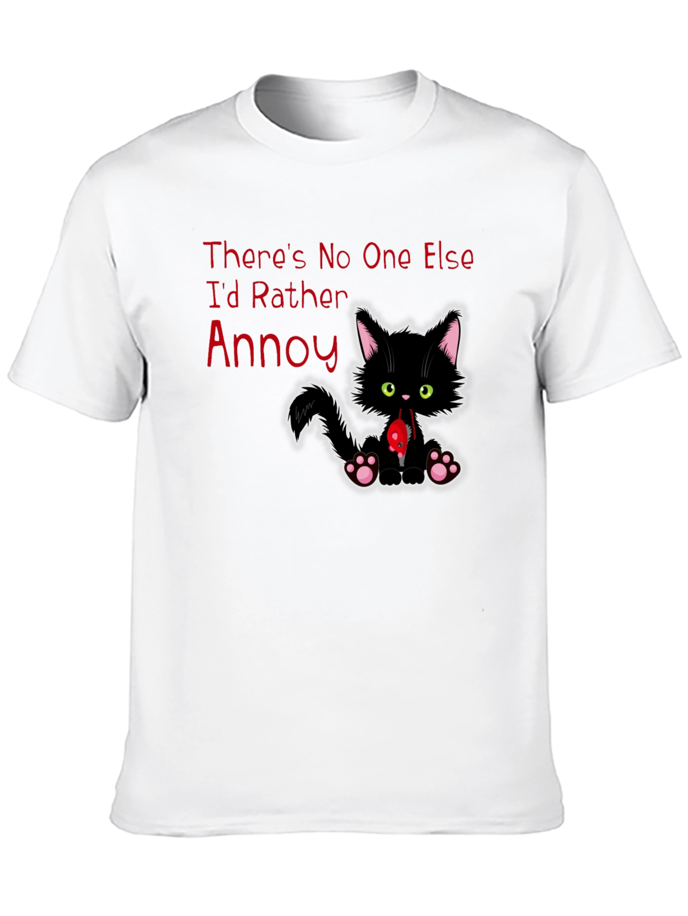 Annoy Cat Black T-Shirt Funny Graphic Tee