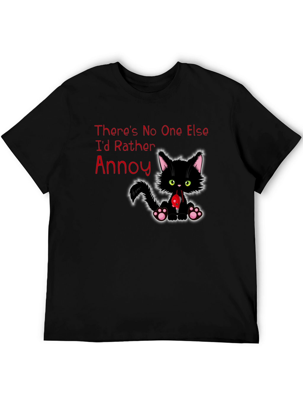 Annoy Cat Black T-Shirt Funny Graphic Tee
