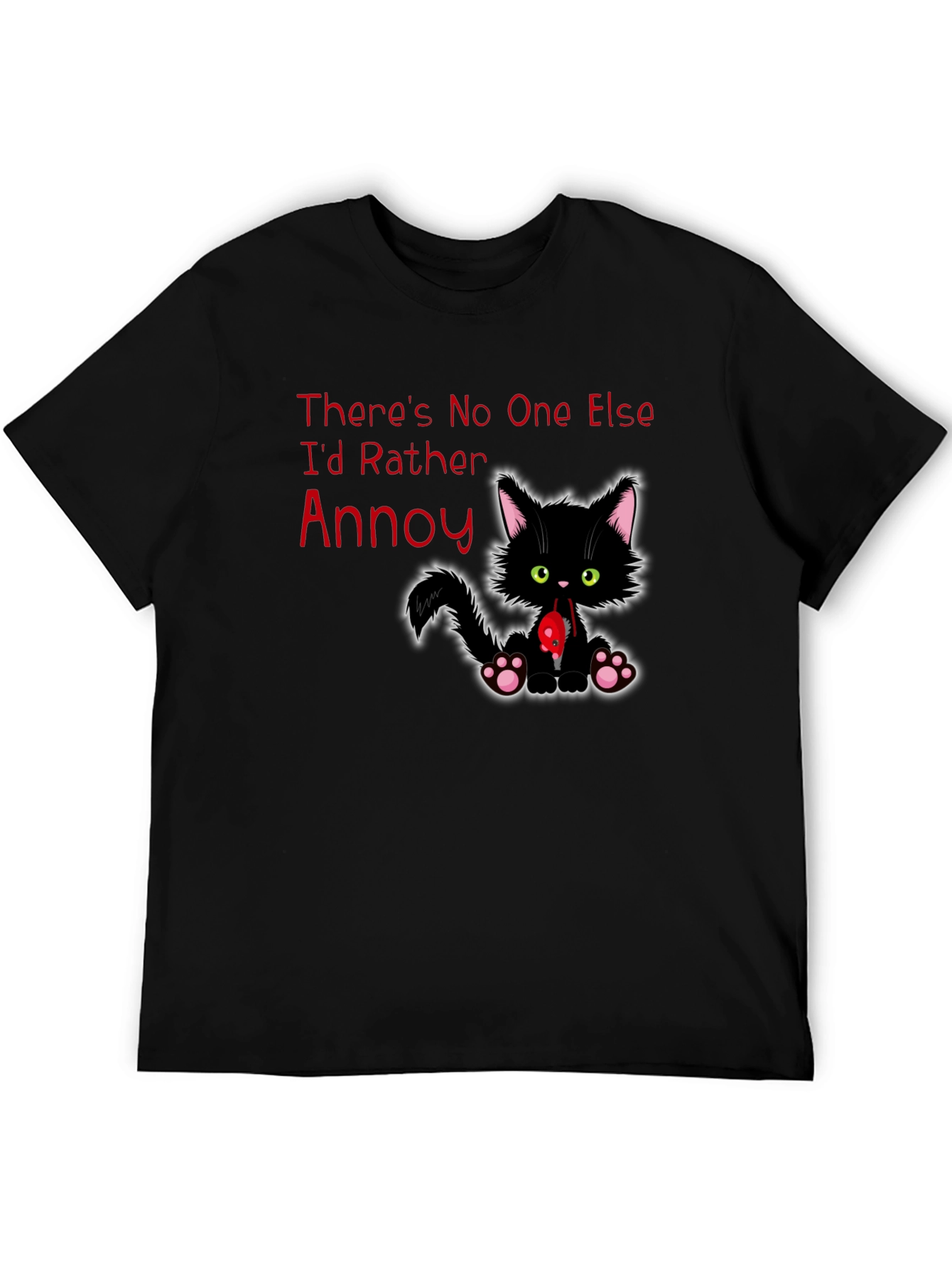 Annoy Cat Black T-Shirt Funny Graphic Tee