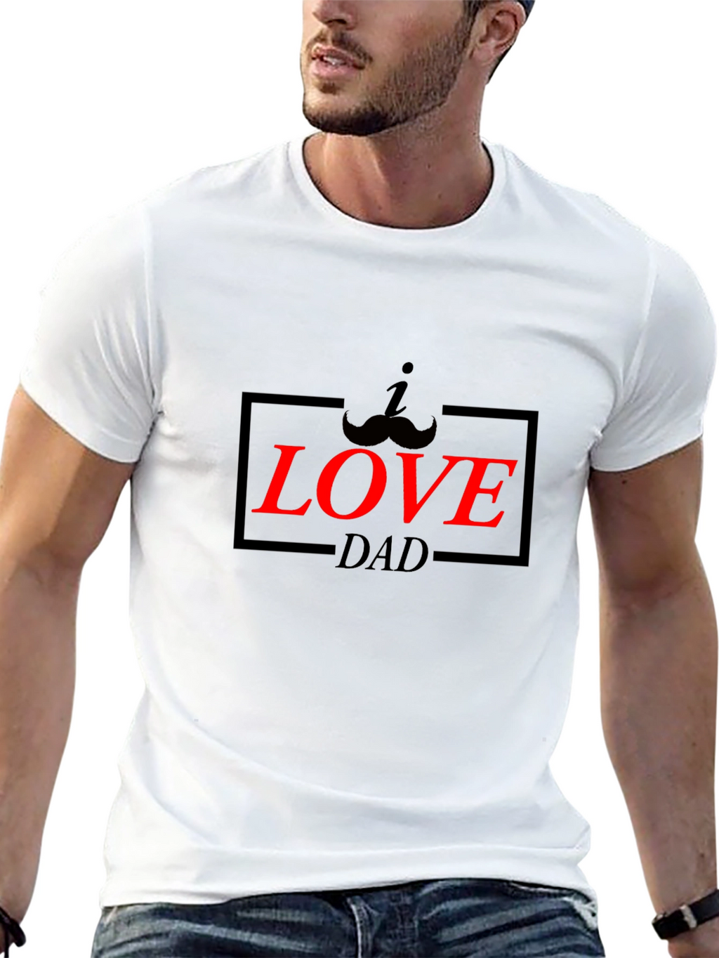 I Mustache You Dad T-Shirt - Black