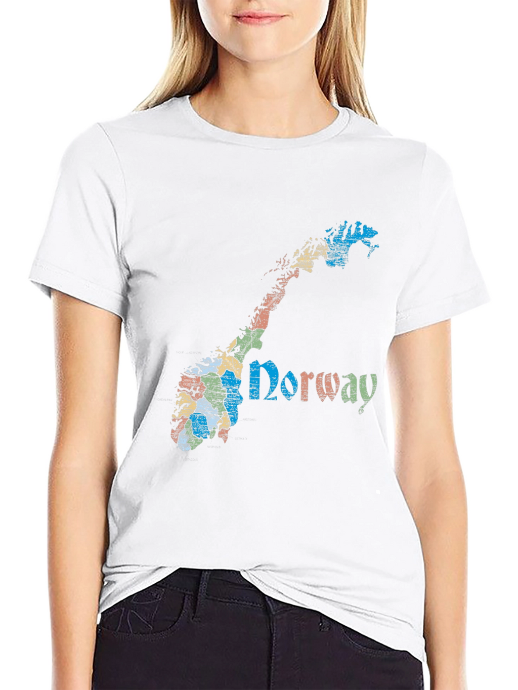 Norway Map Graphic Tee - Black Cotton T-Shirt