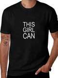 This Girl Can Graphic Tee - Black Cotton T-Shirt
