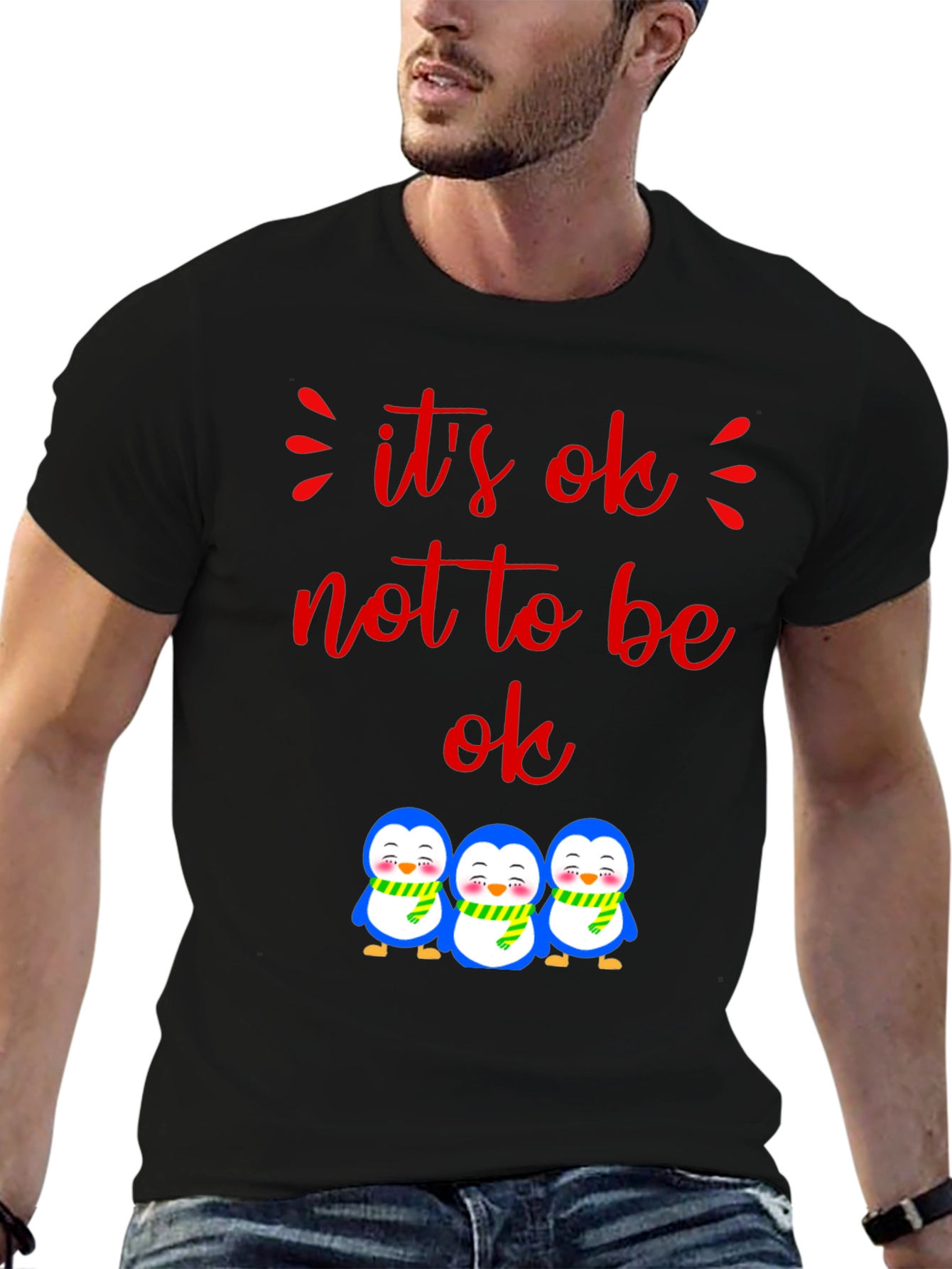 Its Ok Not to Be Ok Penguin Graphic Tee