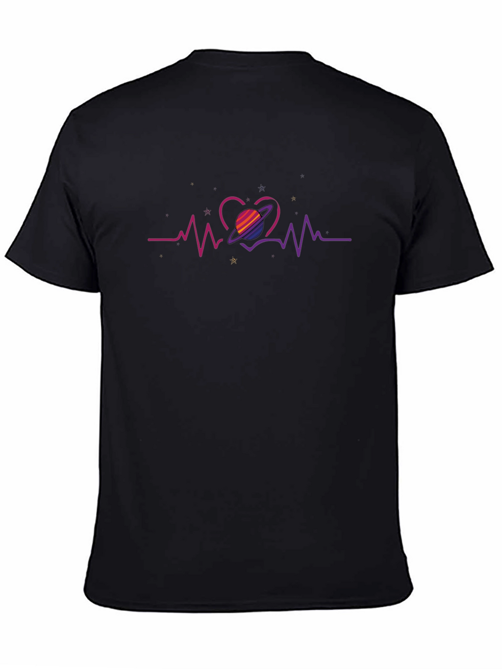Heartbeat Saturn Graphic Tee - Trendy Comfort