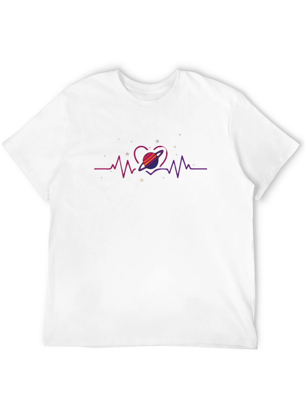 Heartbeat Saturn Graphic Tee - Trendy Comfort