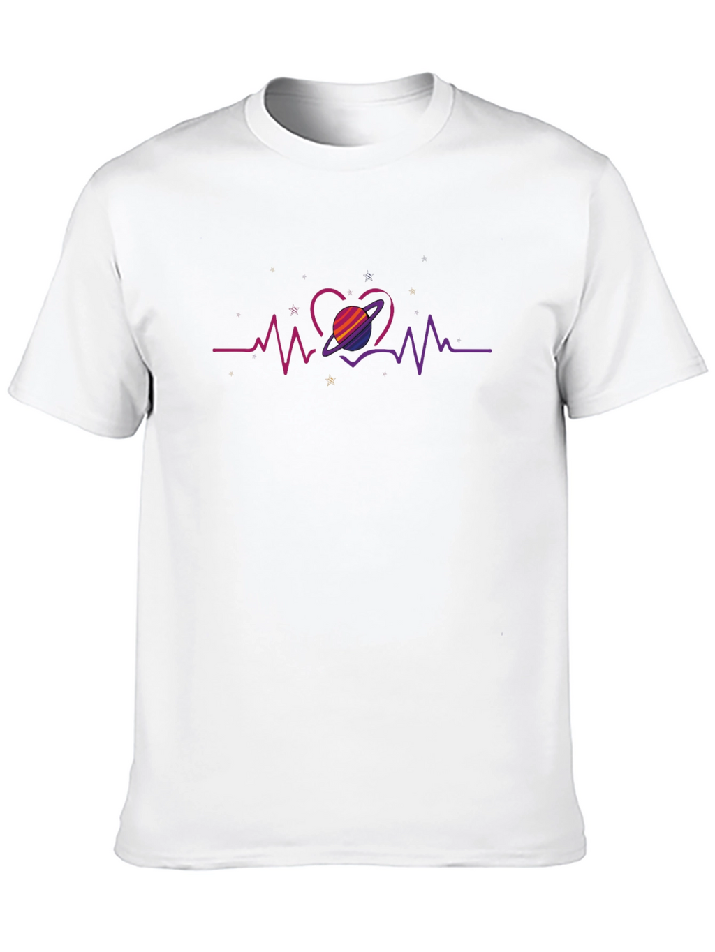 Heartbeat Saturn Graphic Tee - Trendy Comfort