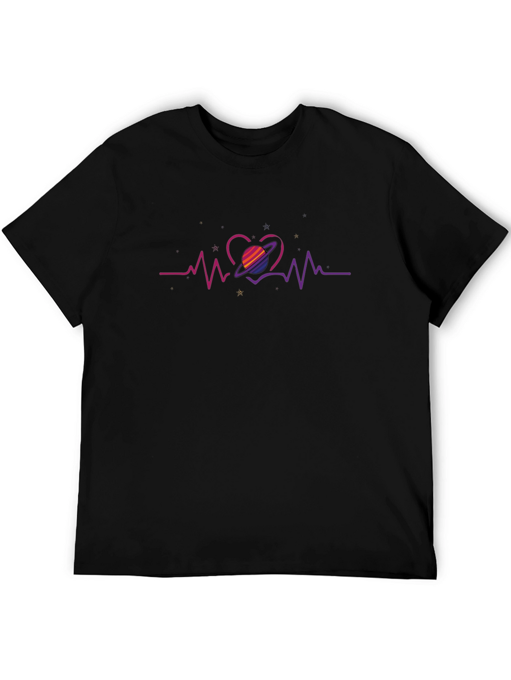 Heartbeat Saturn Graphic Tee - Trendy Comfort