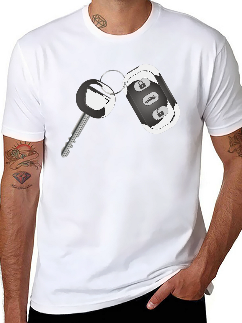 Car Key Graphic Tee - Cool Automotive Design Shirt