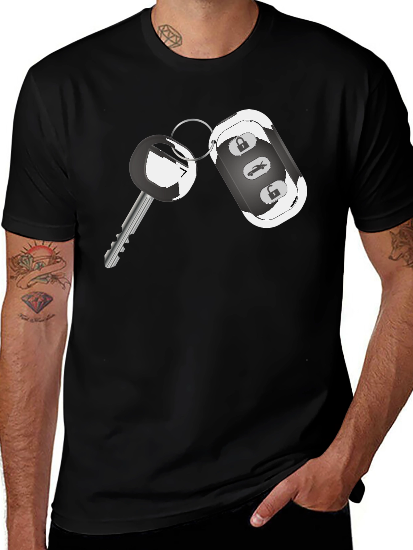 Car Key Graphic Tee - Cool Automotive Design Shirt