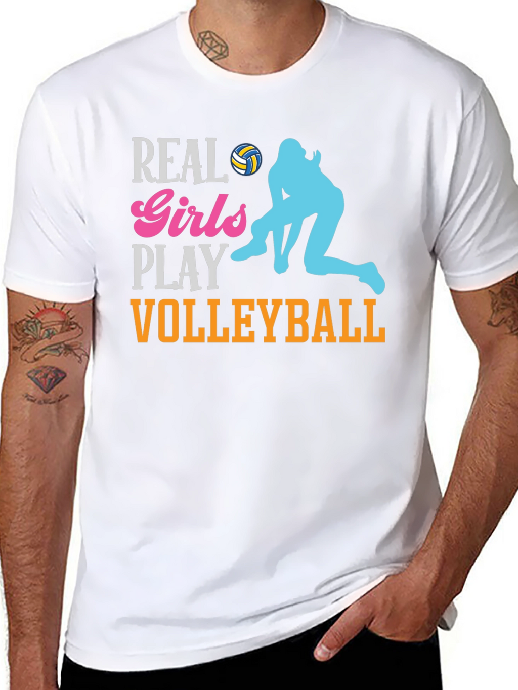 Real Girls Play Volleyball Graphic T-Shirt