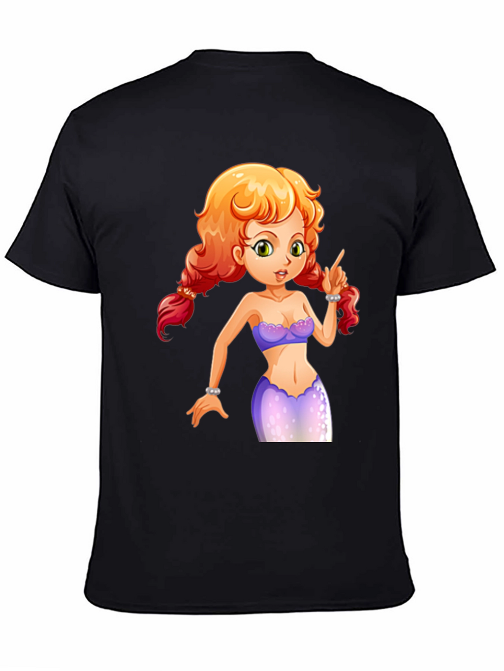 Mermaid Graphic Tee - Black Cotton Blend