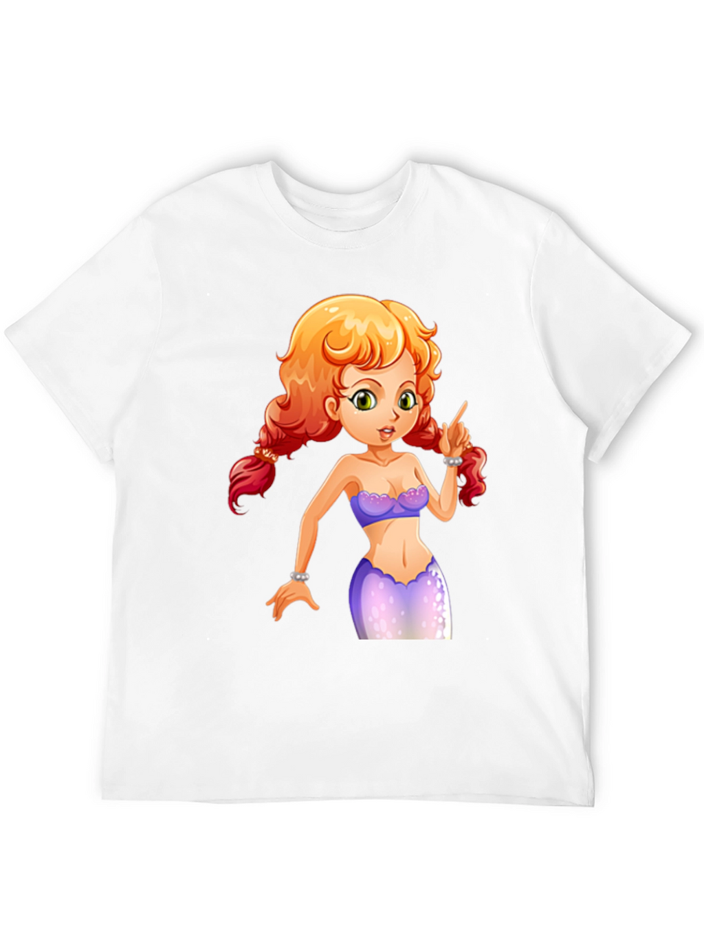 Mermaid Graphic Tee - Black Cotton Blend