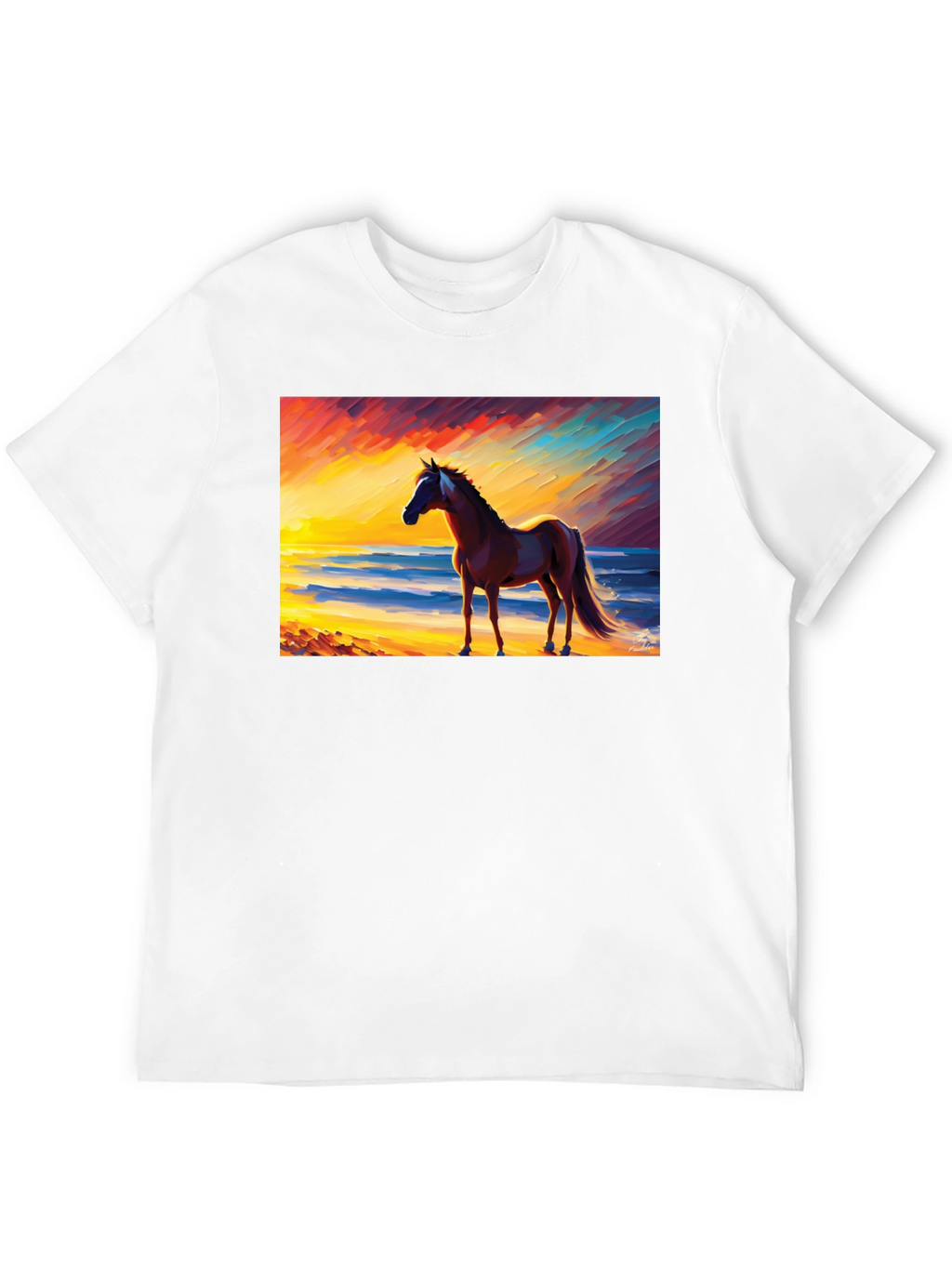 Horse Beach Sunset Graphic Tee
