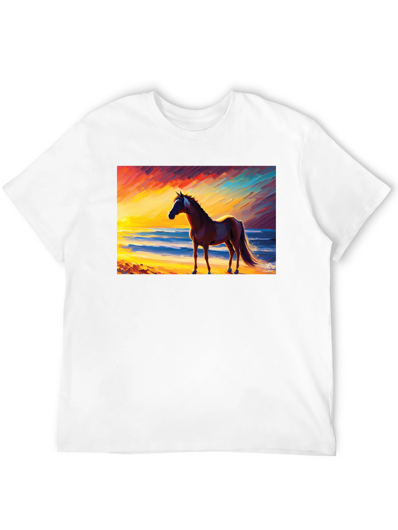 Horse Beach Sunset Graphic Tee