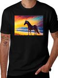 Horse Beach Sunset Graphic Tee