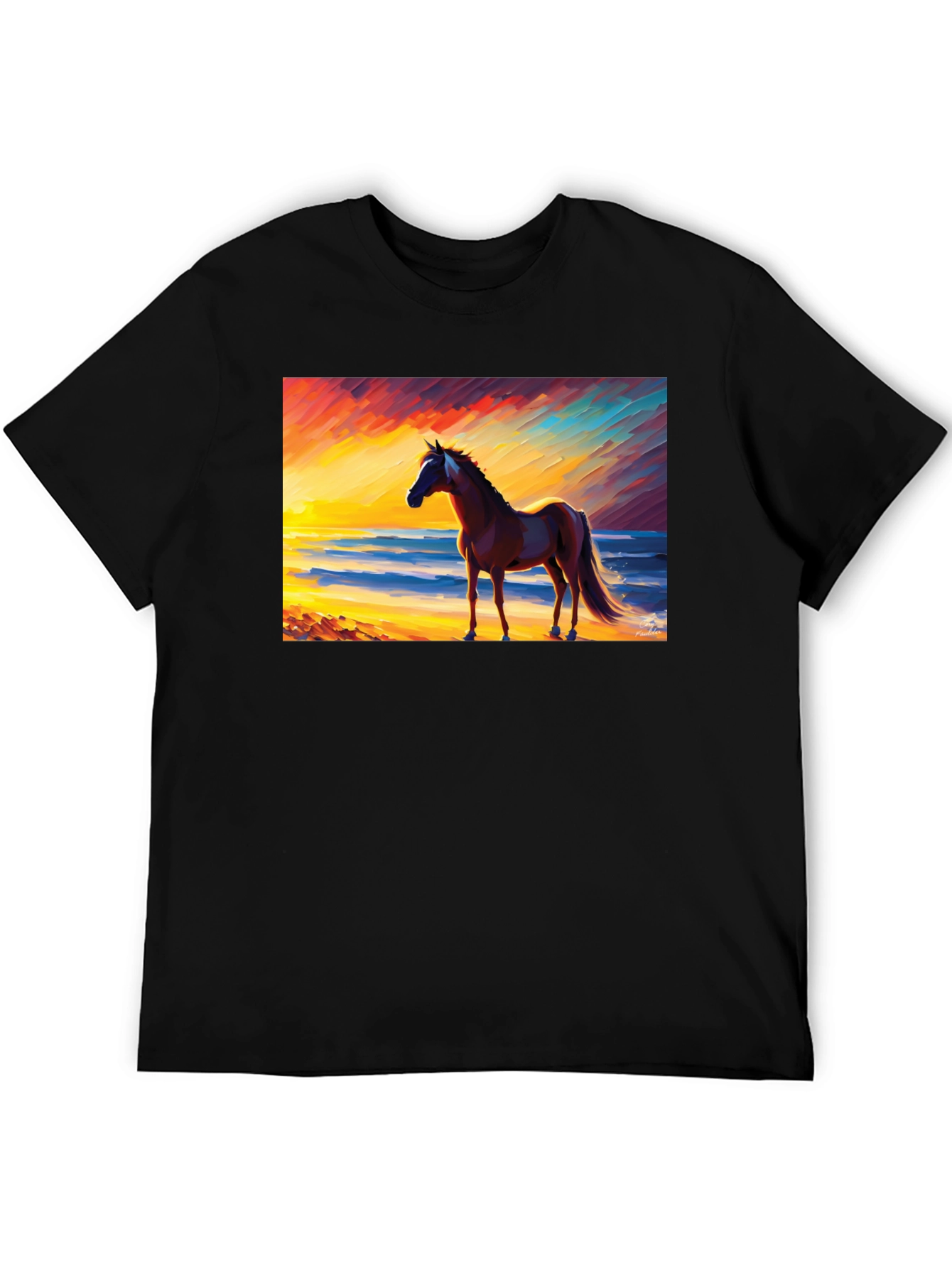 Horse Beach Sunset Graphic Tee