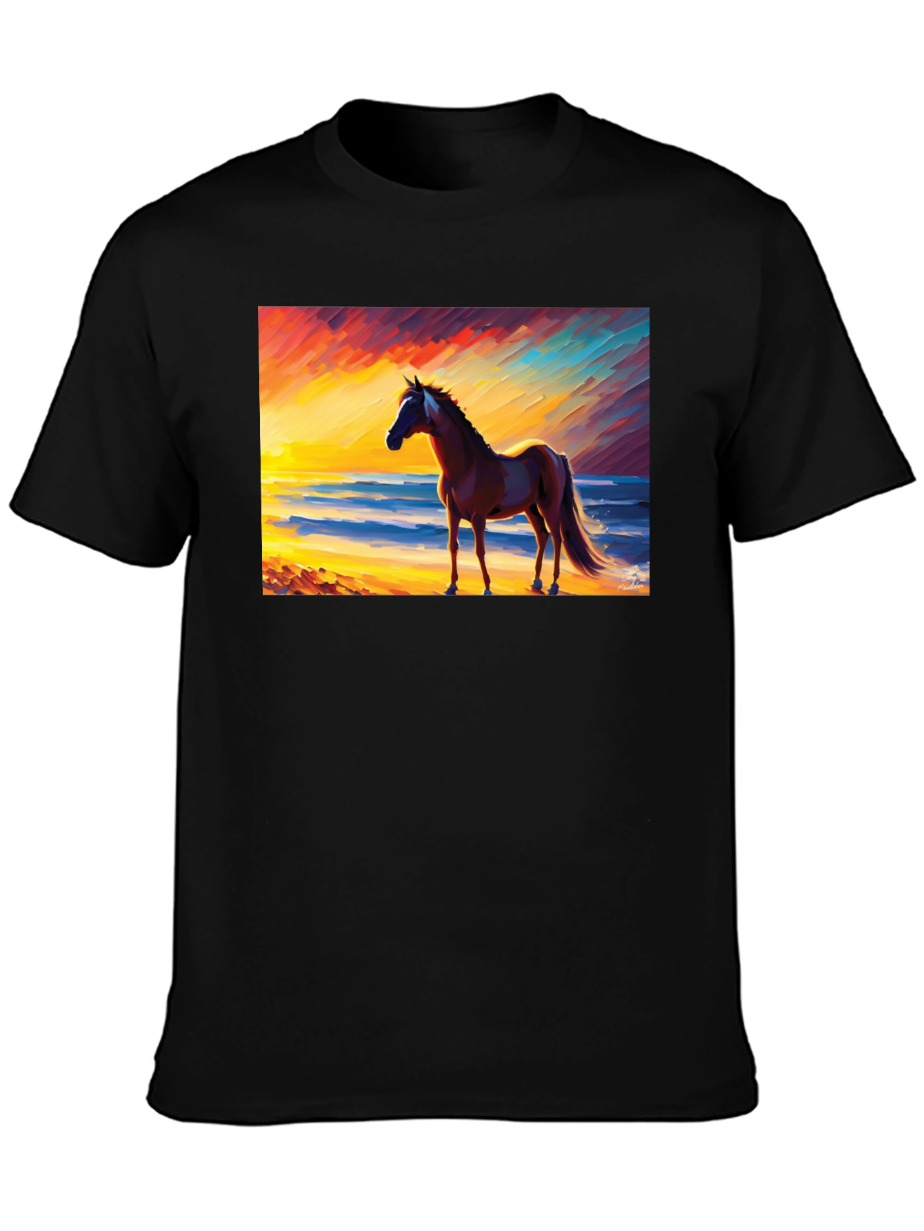 Horse Beach Sunset Graphic Tee