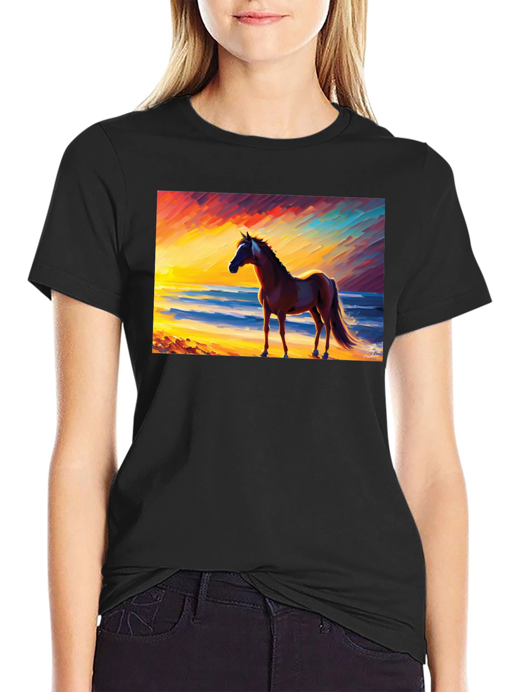 Horse Beach Sunset Graphic Tee