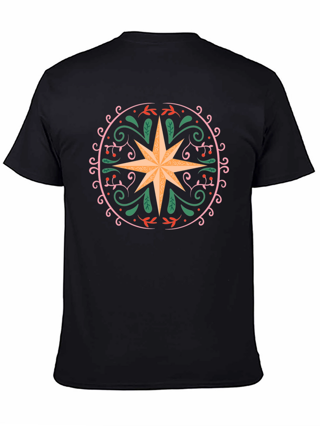 Ornate Star Graphic Tee - Black