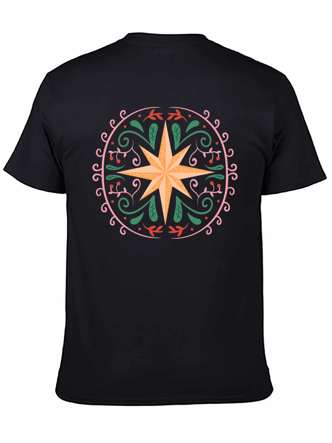Ornate Star Graphic Tee - Black