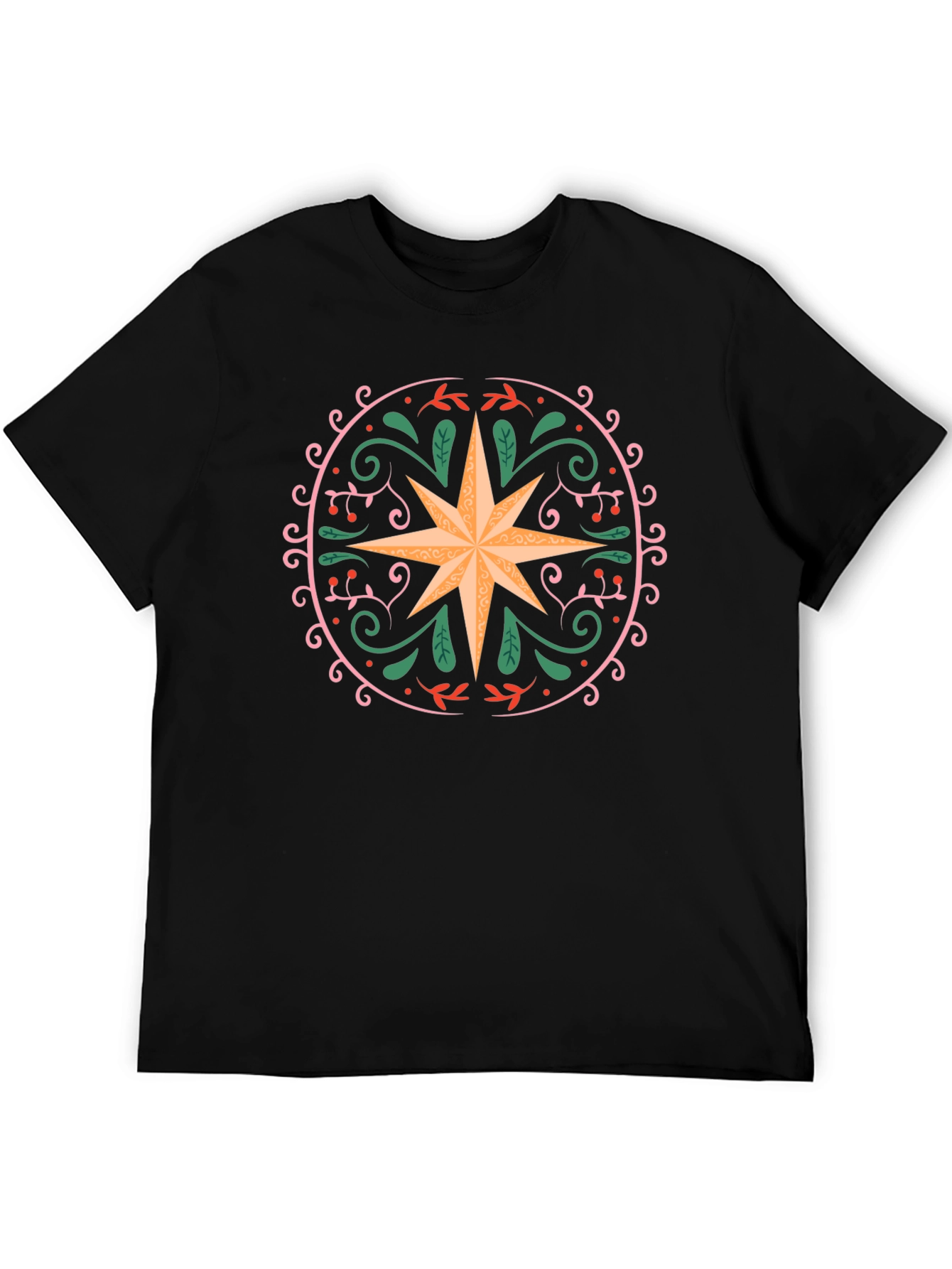 Ornate Star Graphic Tee - Black