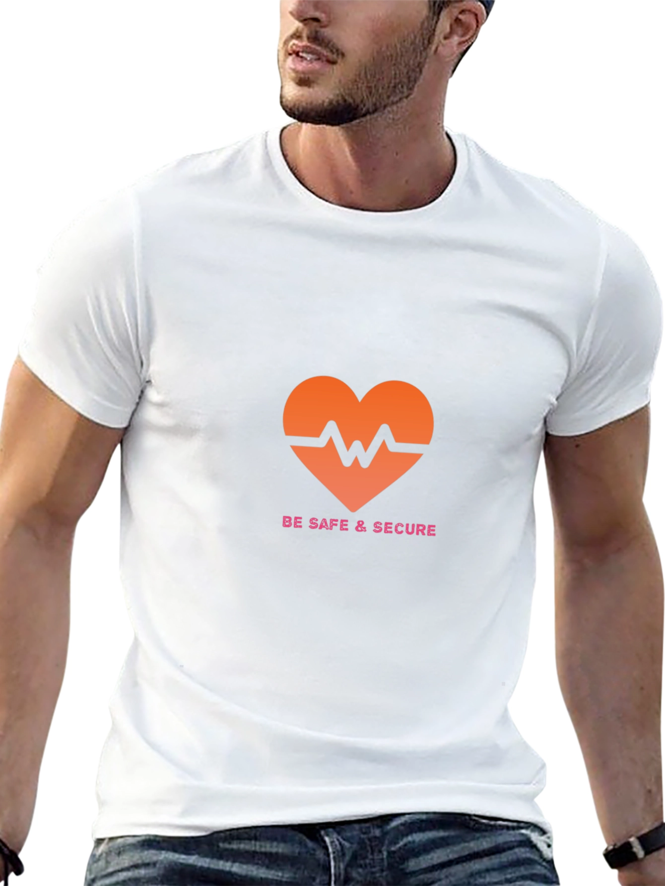 Be Safe & Secure Heartbeat Graphic Tee