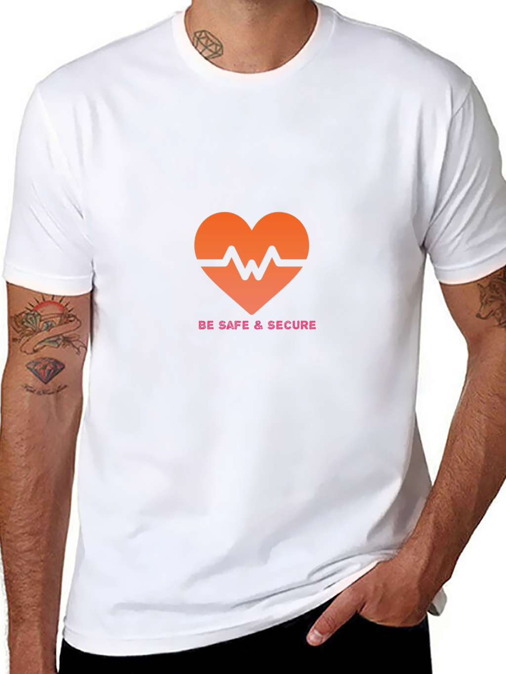 Be Safe & Secure Heartbeat Graphic Tee