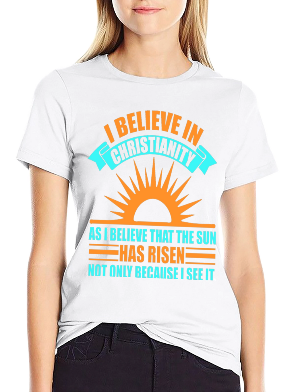 Christianity Belief Graphic Tee - Religious Sun Design