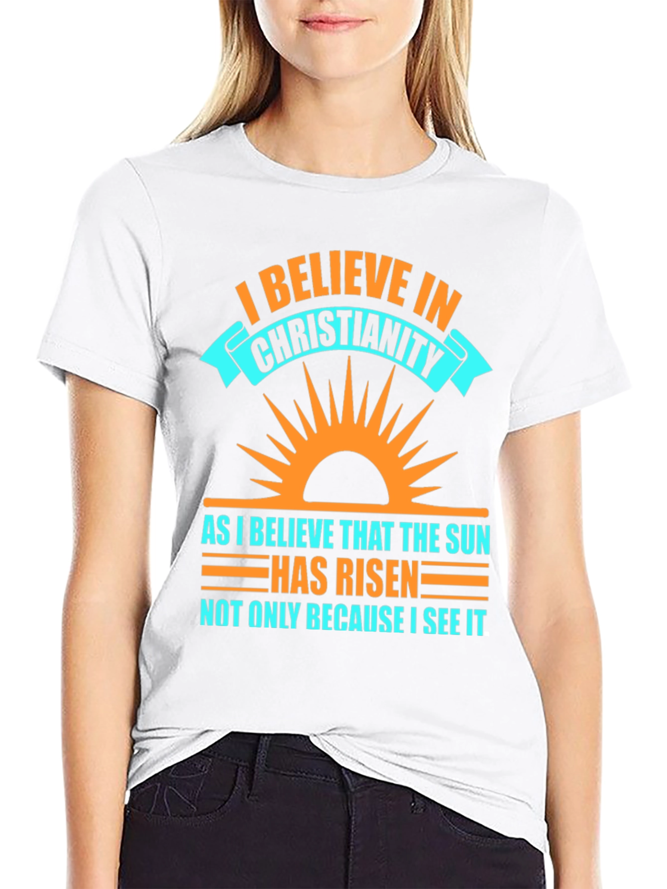 Christianity Belief Graphic Tee - Religious Sun Design