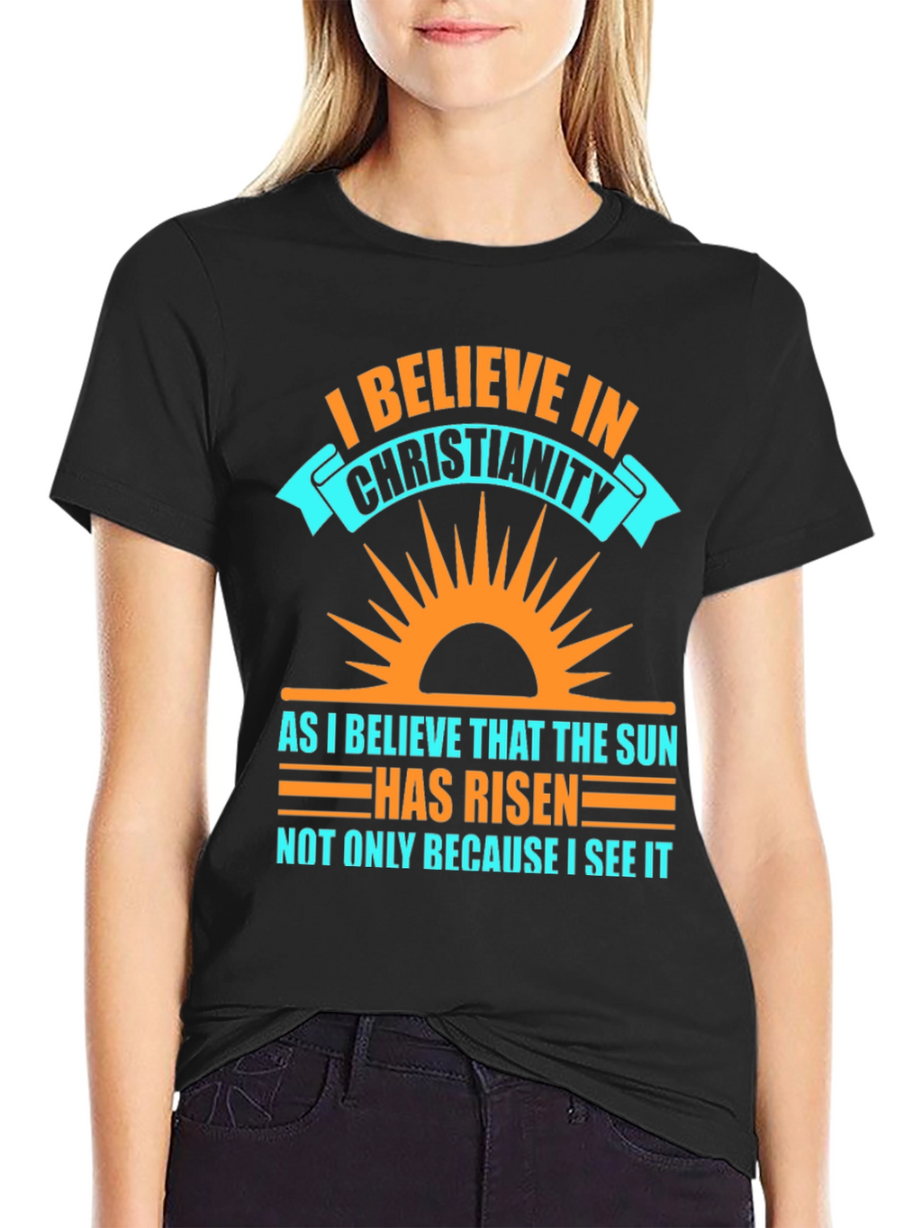 Christianity Belief Graphic Tee - Religious Sun Design