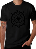 Black Mandala Graphic Print Mens T-Shirt