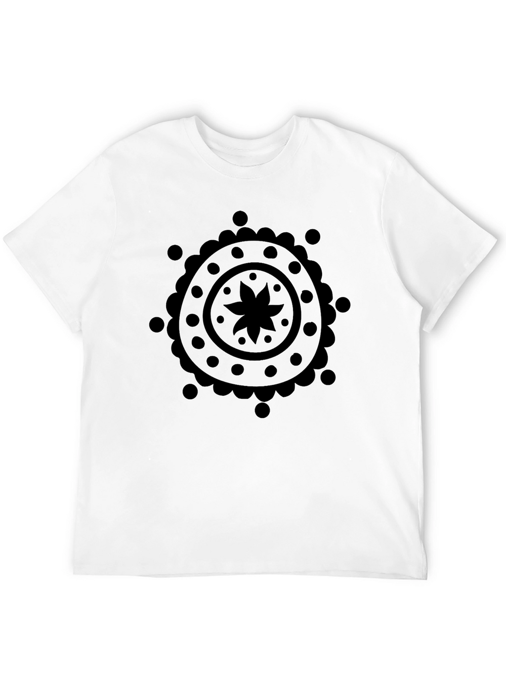 Black Mandala Graphic Print Mens T-Shirt