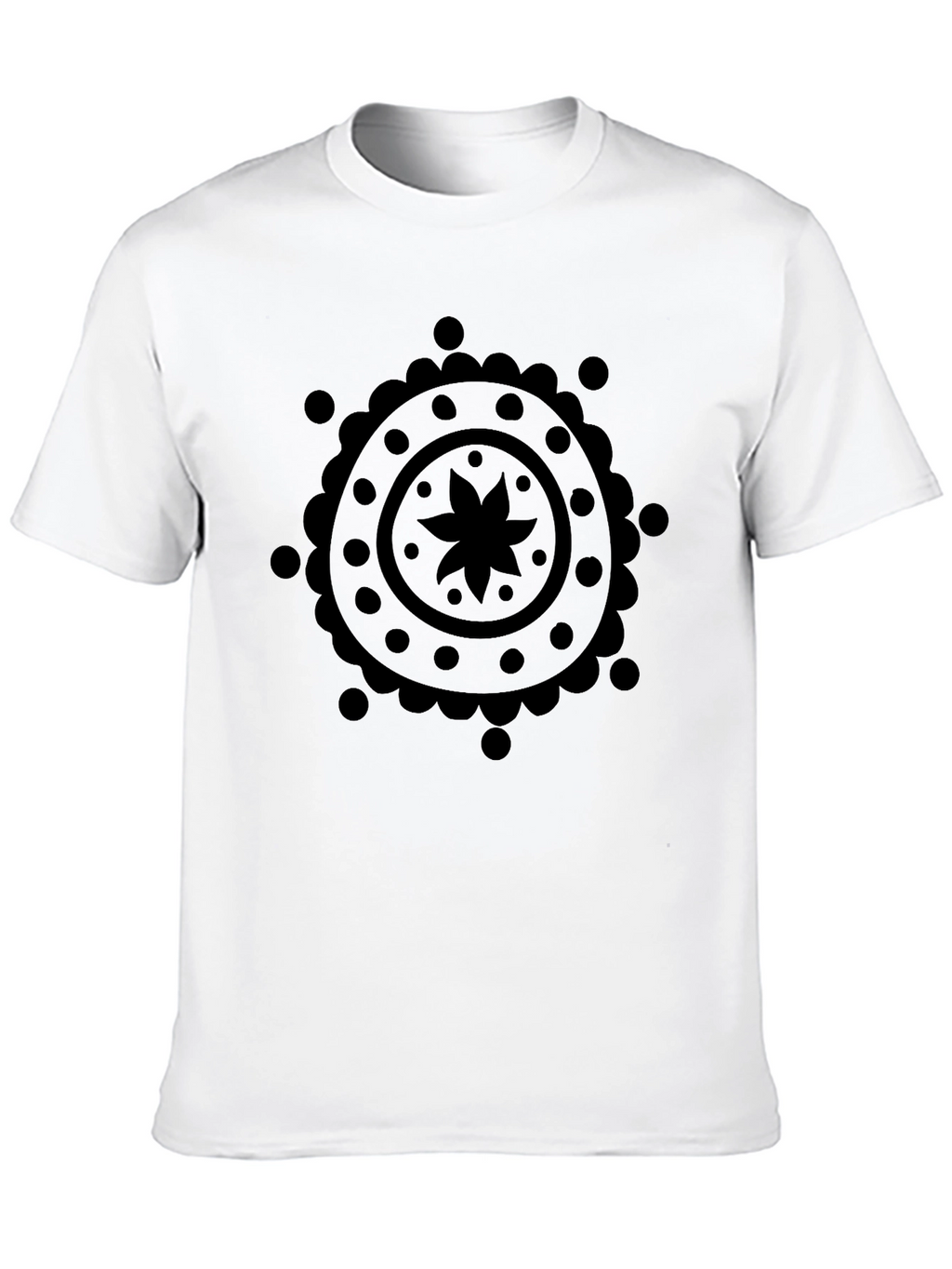 Black Mandala Graphic Print Mens T-Shirt