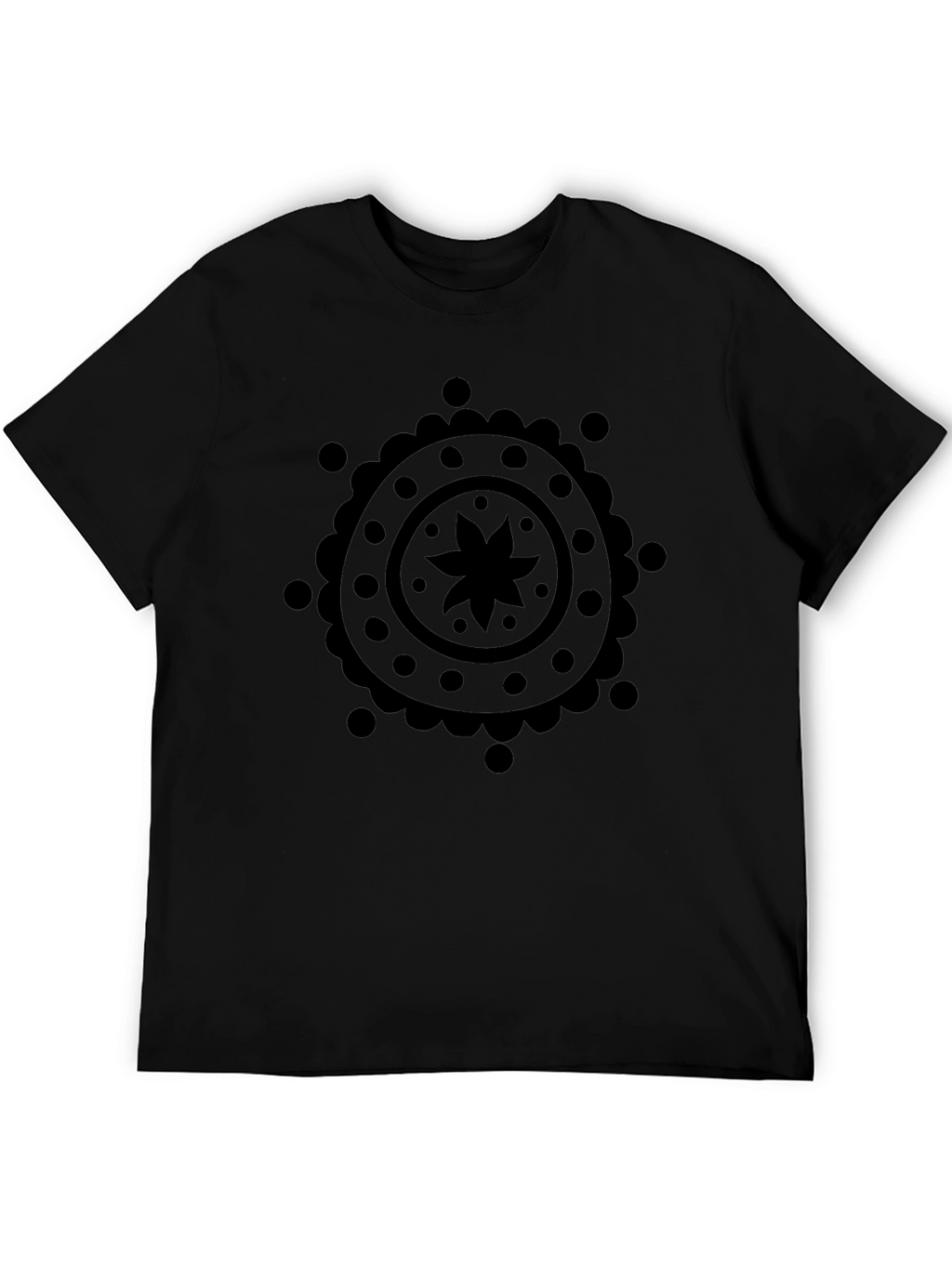 Black Mandala Graphic Print Mens T-Shirt
