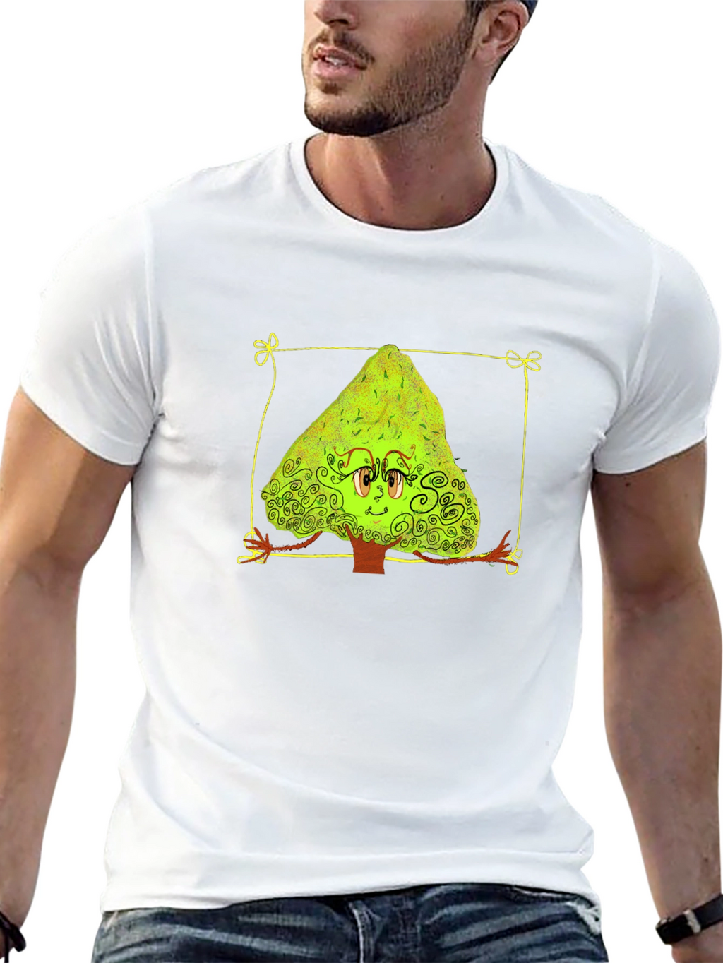Cartoon Tree Graphic Tee - Unique Design