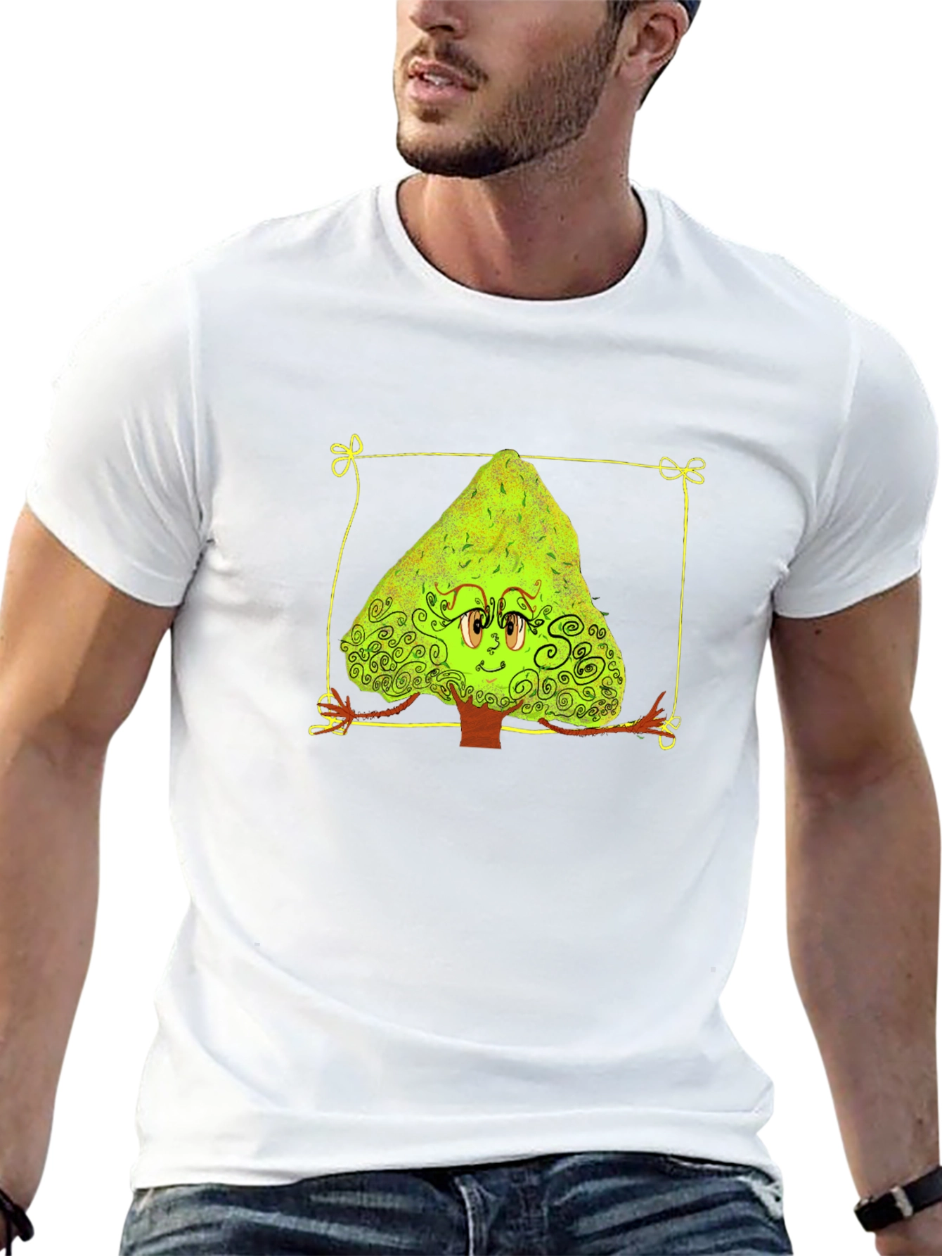 Cartoon Tree Graphic Tee - Unique Design