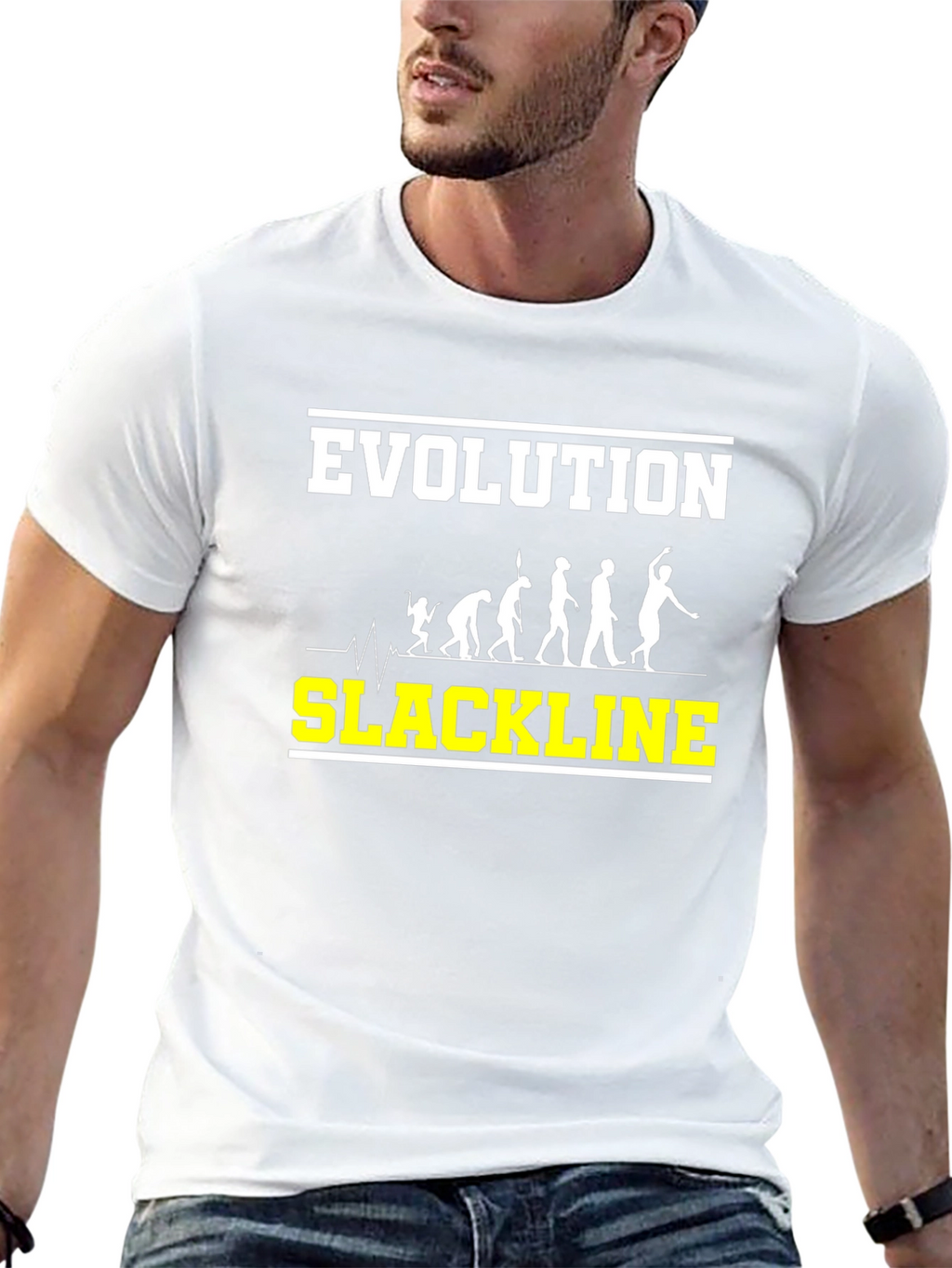Evolution of Slackline Black T-Shirt