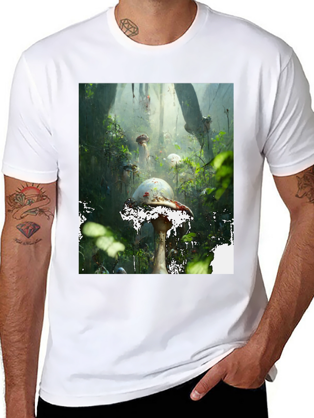 Mushroom Forest T-Shirt - Unique Nature Design