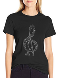 Geometric Treble Clef T-Shirt - Black