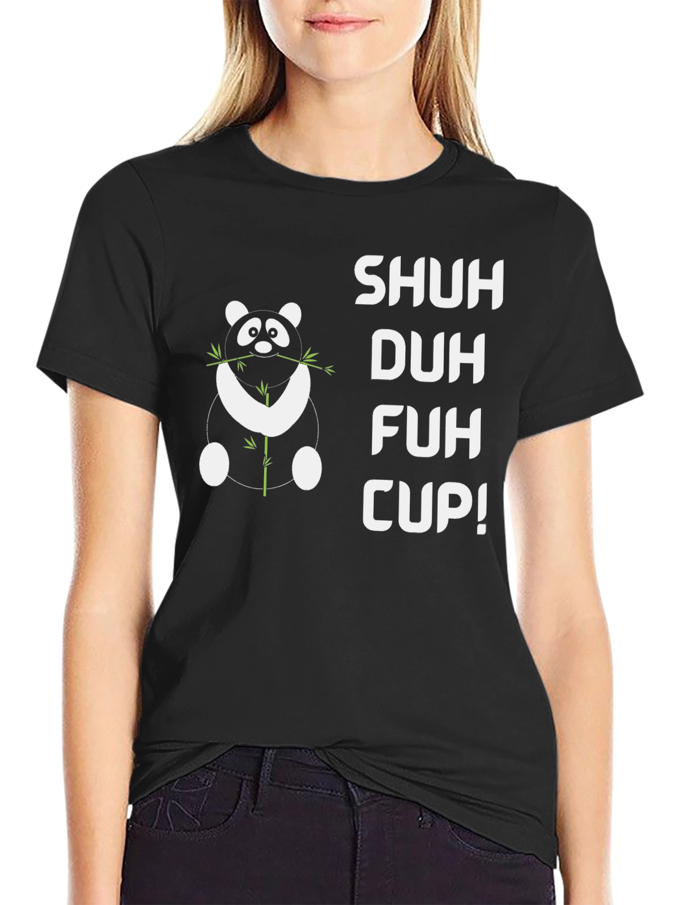 Shuh Duh Fuh Cup Panda Graphic Tee - Black