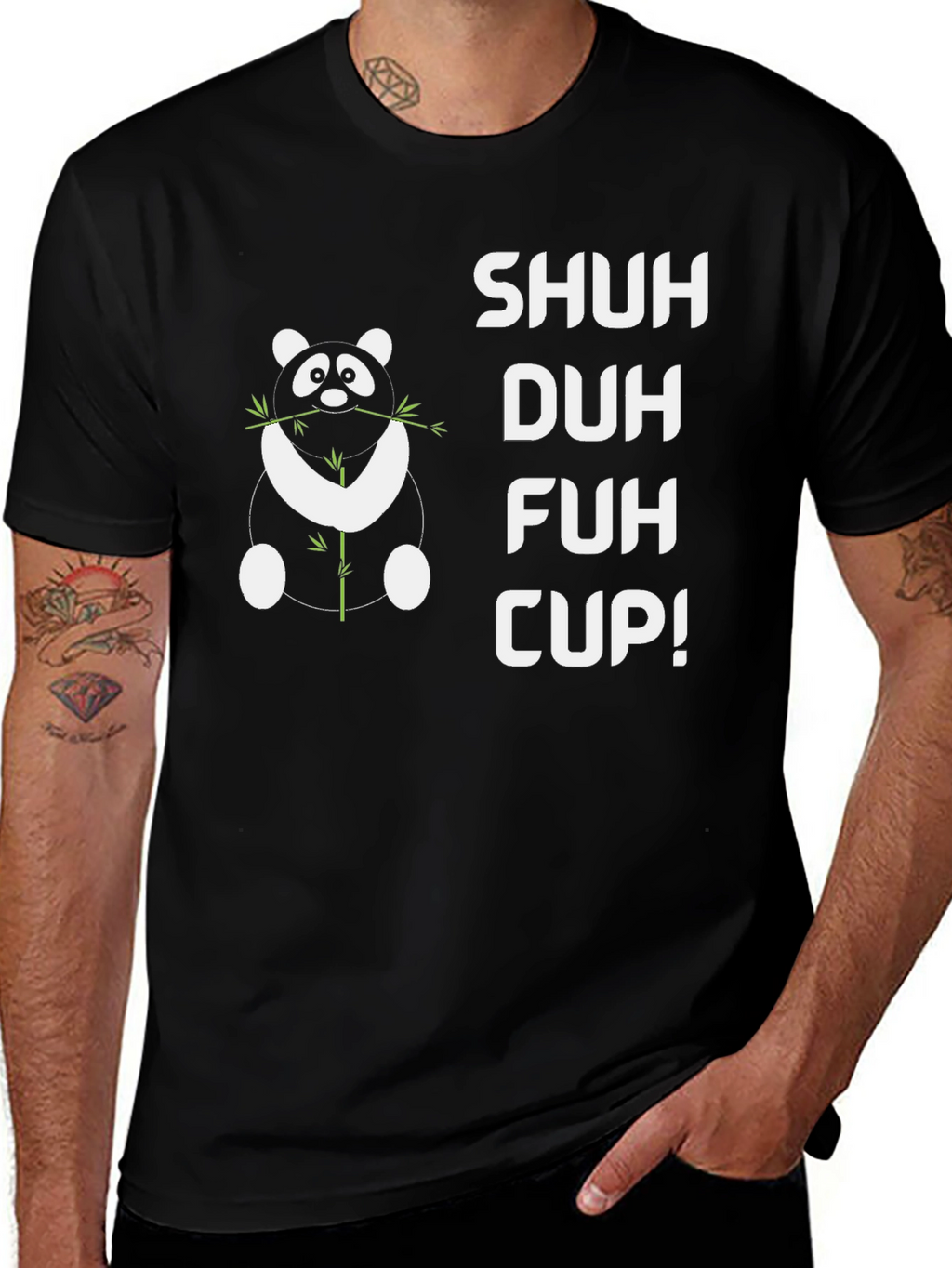 Shuh Duh Fuh Cup Panda Graphic Tee - Black