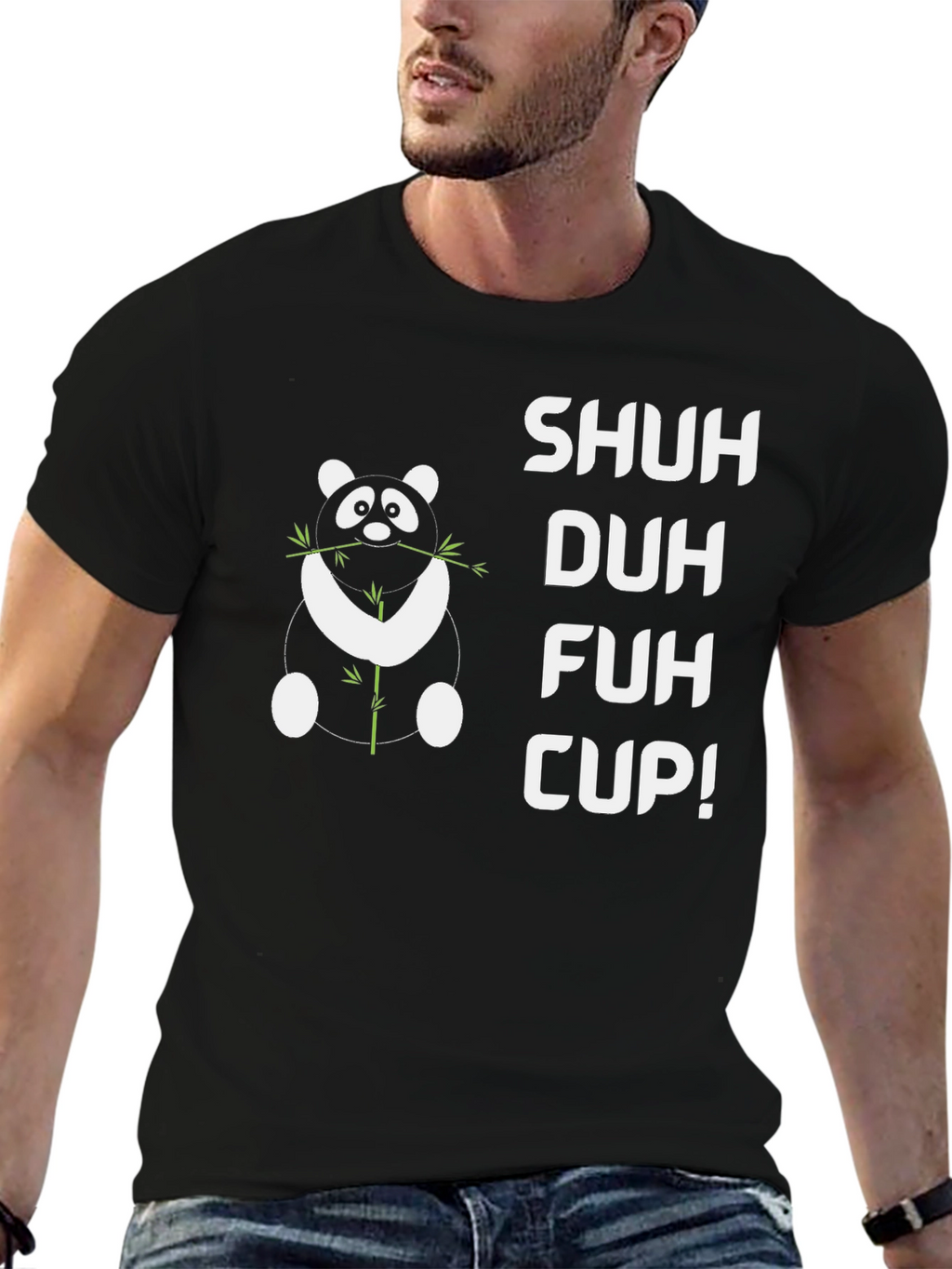 Shuh Duh Fuh Cup Panda Graphic Tee - Black