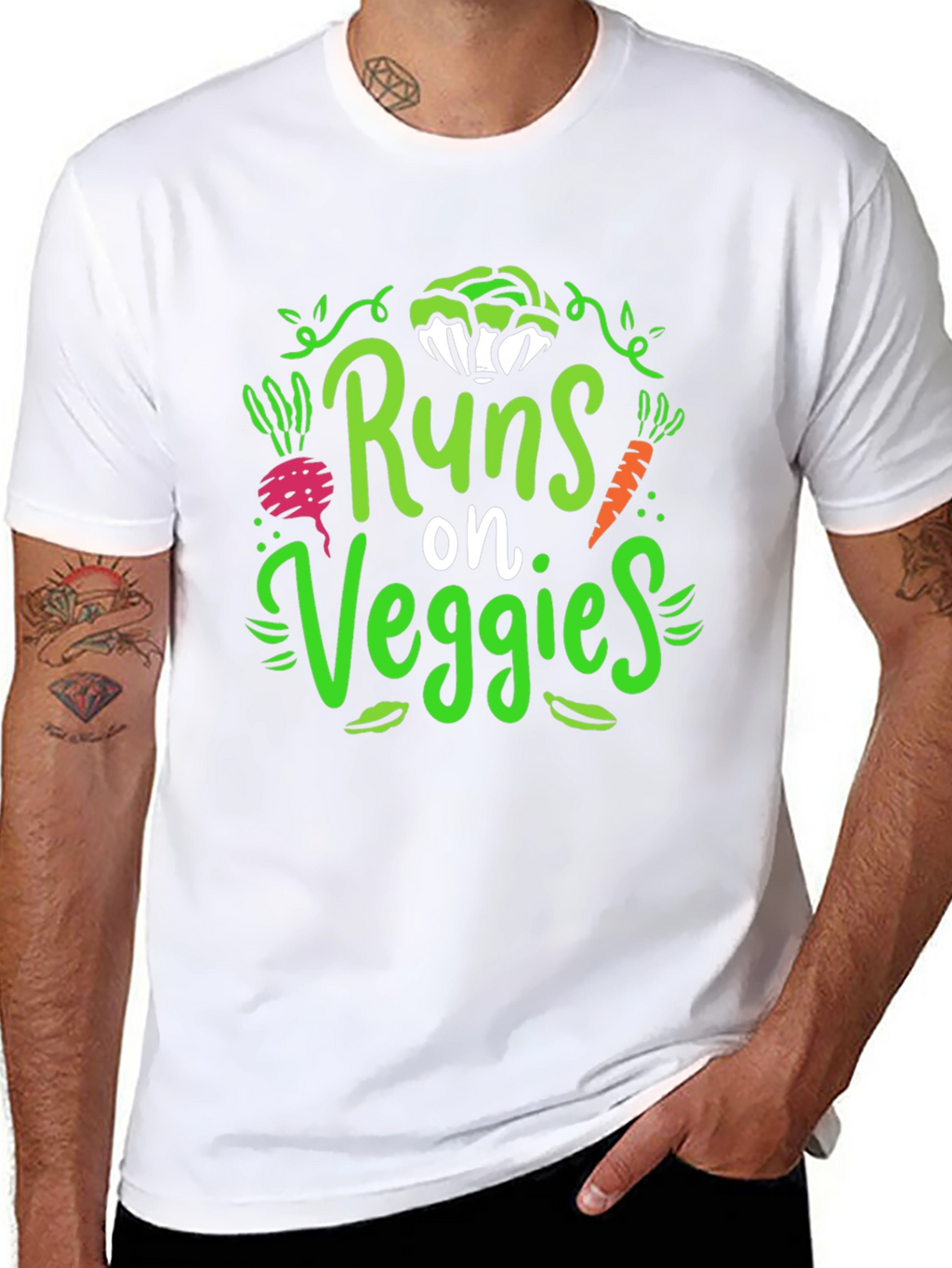 Runs on Veggies T-Shirt - Vegan Lifestyle Tee