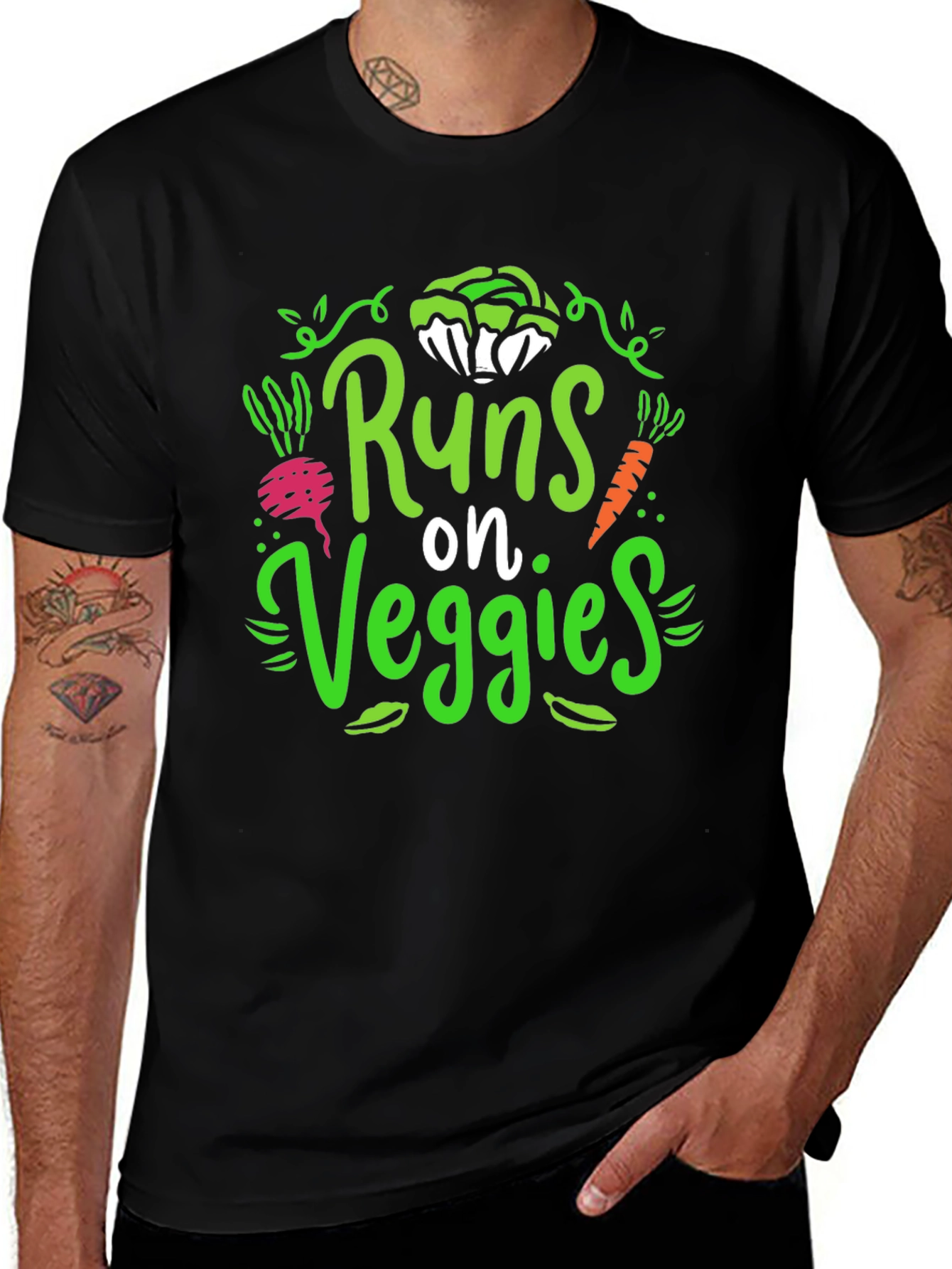 Runs on Veggies T-Shirt - Vegan Lifestyle Tee
