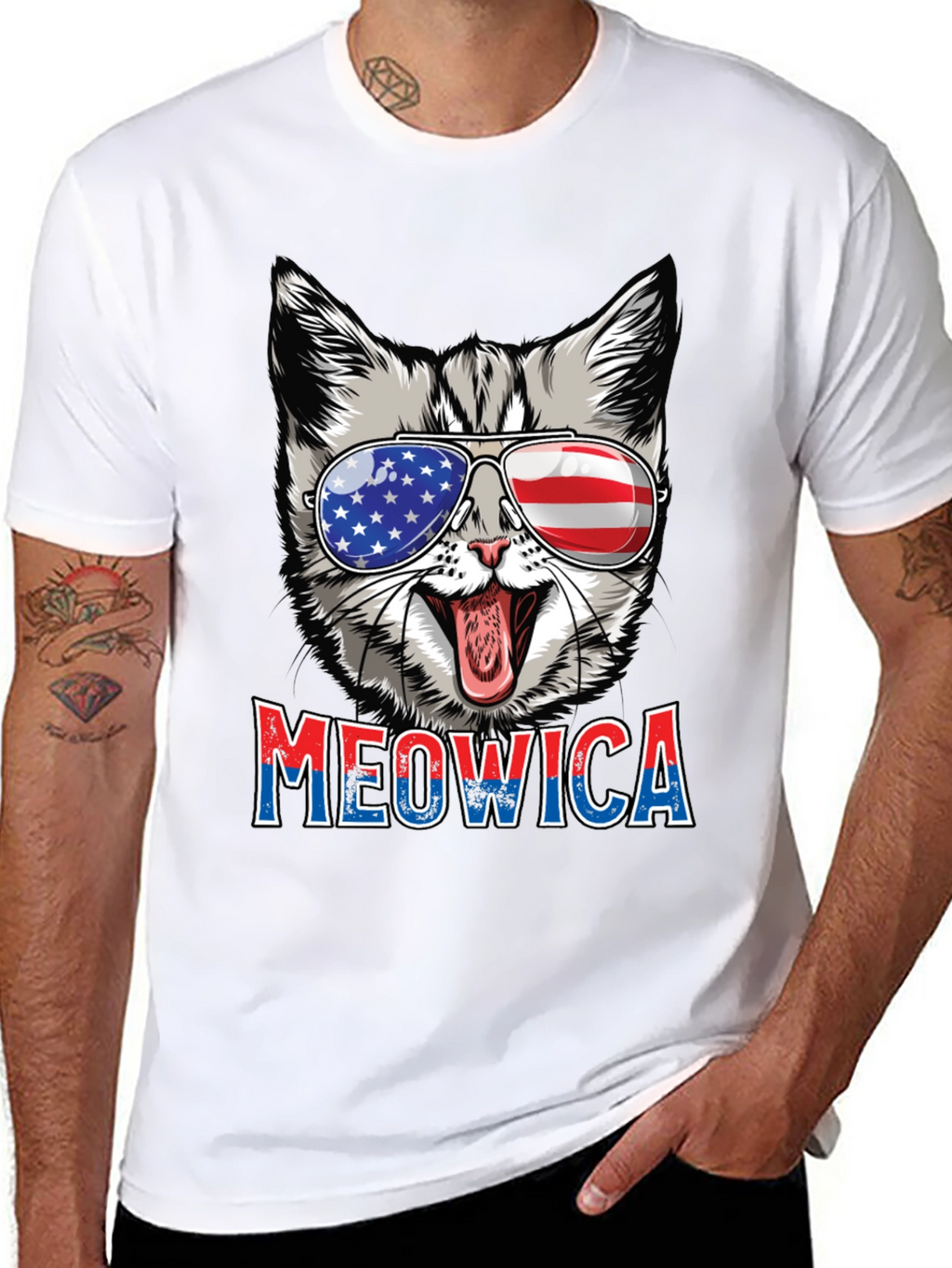 Meowica Patriotic Cat Graphic Tee