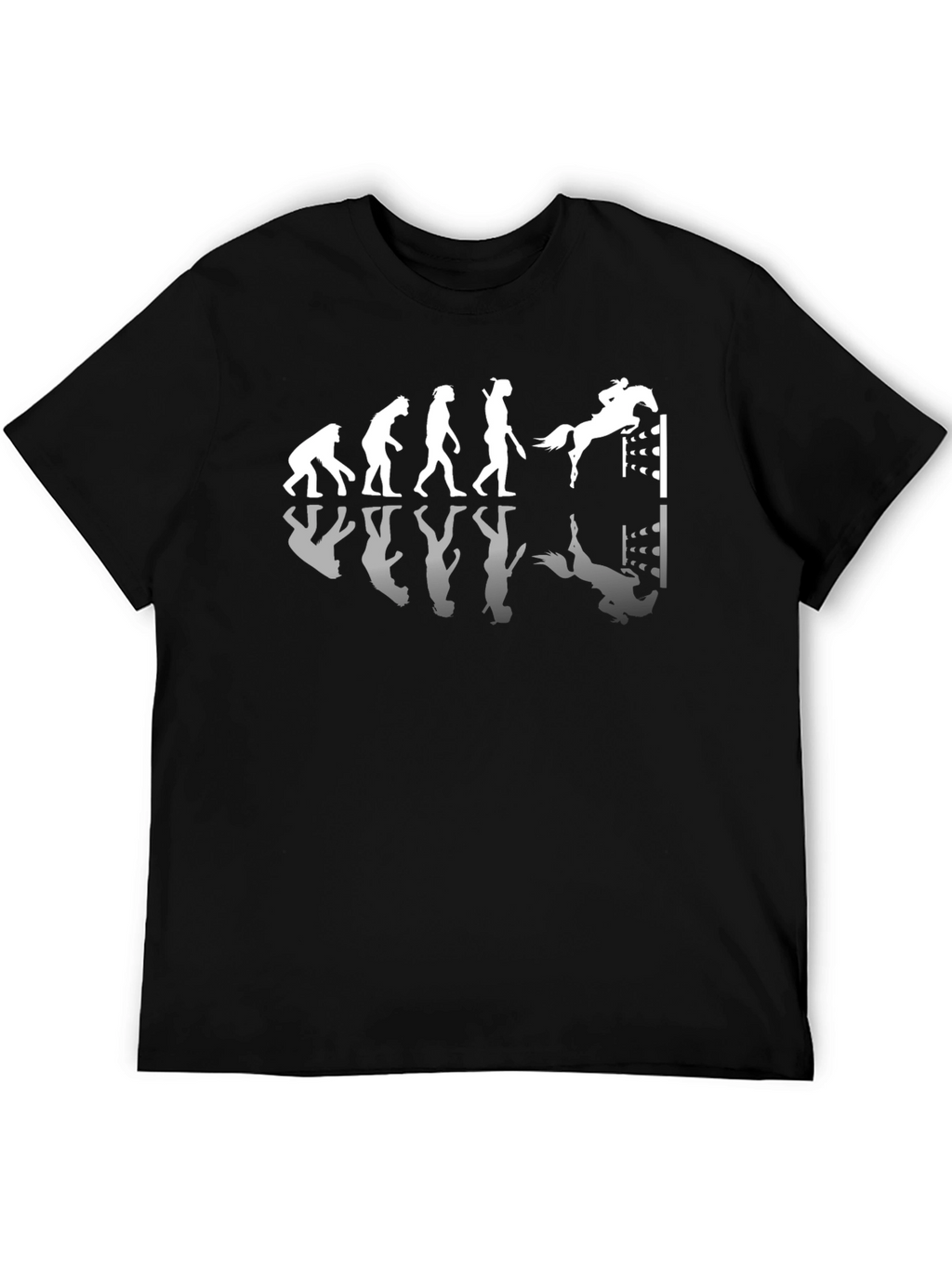 Evolution of Horse Riding Black T-Shirt