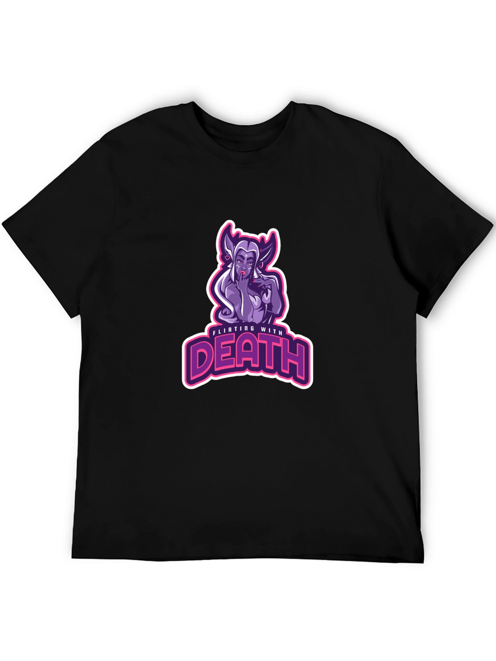 Flirting With Death Graphic Tee - Black Cotton T-Shirt
