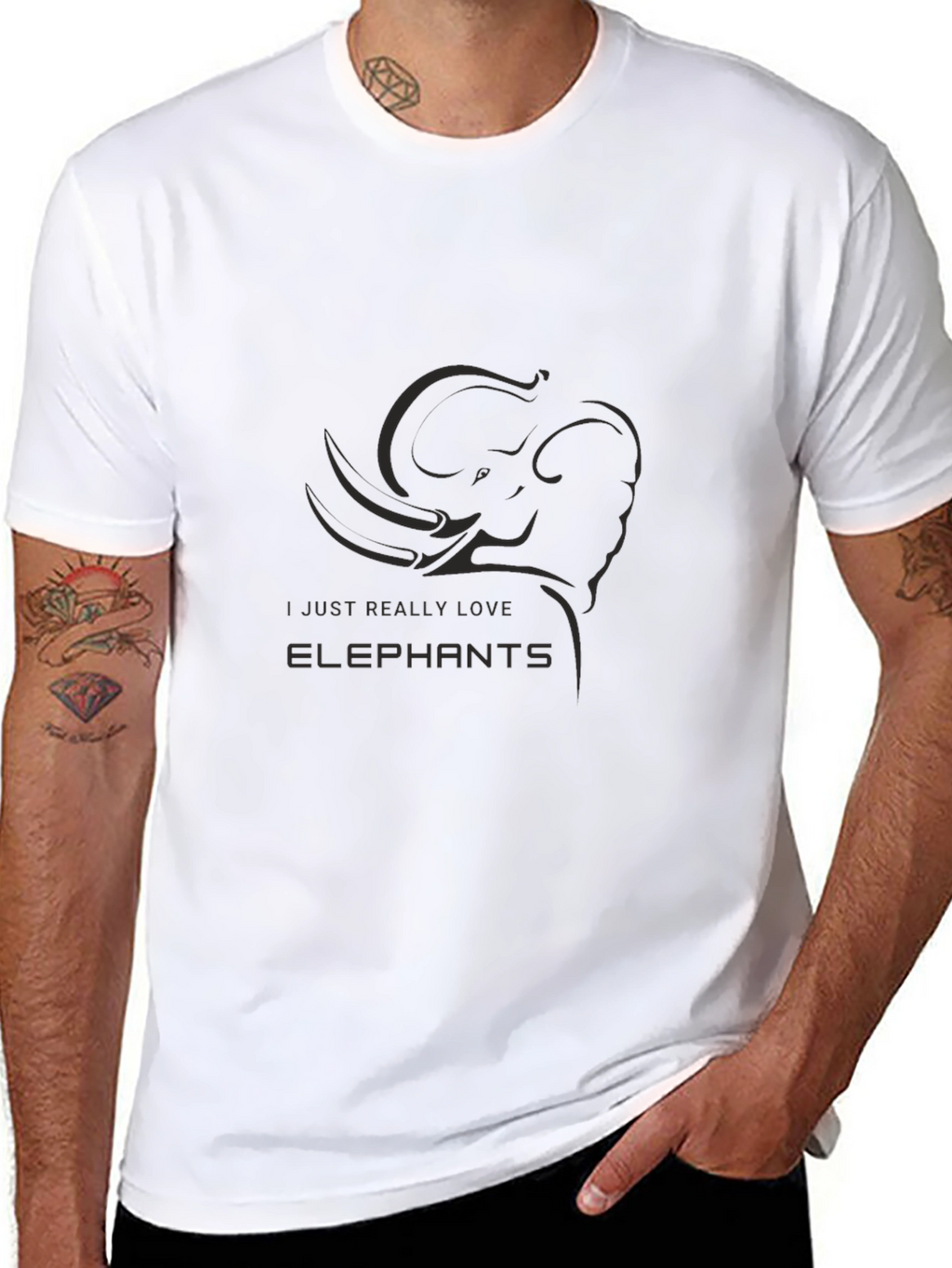 Elephant Lovers Black T-Shirt